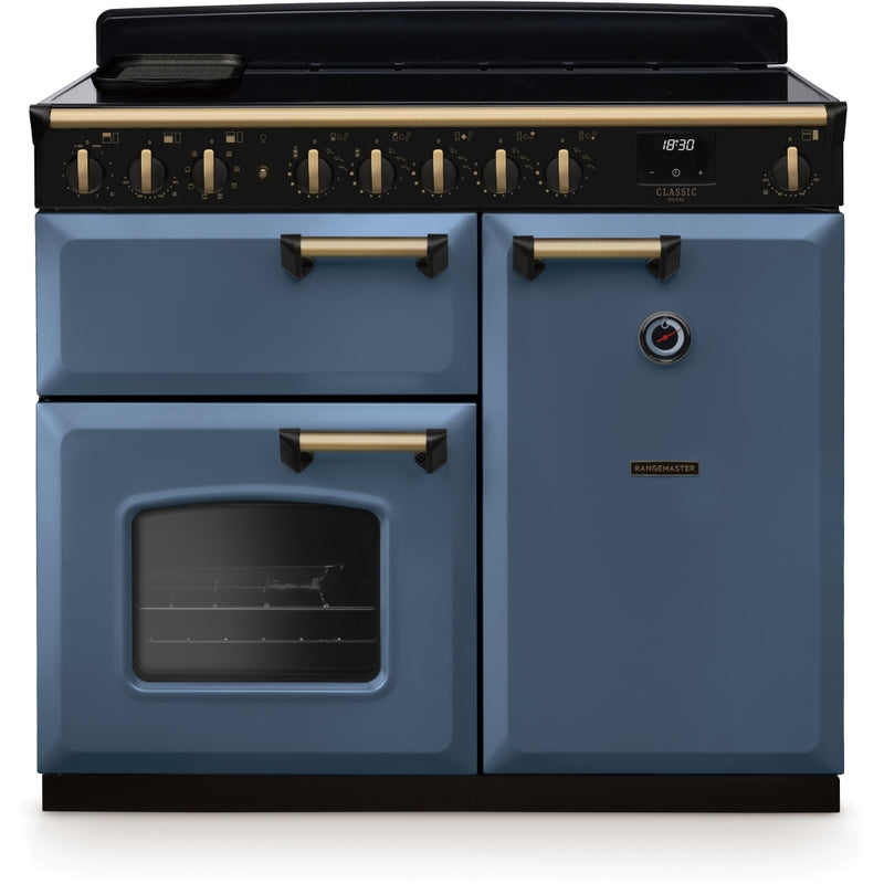 Rangemaster Classic Deluxe - Stone Blue Range Cooker - 100cm Induction - A Energy Rating