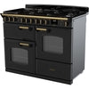 Rangemaster CLDLO110DFPCBL/AB1 - Charcoal Black/Antique Brass Range Cooker - 80L Dual Ovens - A Rated