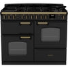 Rangemaster CLDLO110DFPCBL/AB1 - Charcoal Black/Antique Brass Range Cooker - 80L Dual Ovens - A Rated