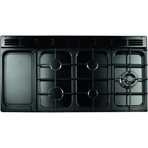 Rangemaster CLDLO110DFPSLT/AB1 - Slate/Antique Brass 110cm Range Cooker - Dual Fuel - A Energy