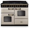 Rangemaster Classic Deluxe - Pale Cream/Antique Brass Range Cooker - 110cm Dual Fuel - A Rated