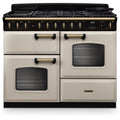 Rangemaster Classic Deluxe - Pale Cream/Antique Brass Range Cooker - 110cm Dual Fuel - A Rated