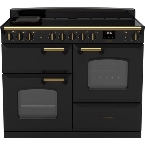 Rangemaster CLDLO110EIPCBL/AB1 - Black 110cm Dual Fuel Range Cooker - 5 Zones - A Energy
