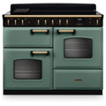 Rangemaster CLDLO110EIPMGR/AB1 - Mineral Green/Antique Brass 110cm Range Cooker - Induction - A Energy