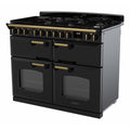 Rangemaster CLDLB110DFPGBL/AB1 - Black/Antique Brass Range Cooker - Dual Fuel - A Energy Rating