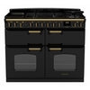Rangemaster CLDLB110DFPGBL/AB1 - Black/Antique Brass Range Cooker - Dual Fuel - A Energy Rating