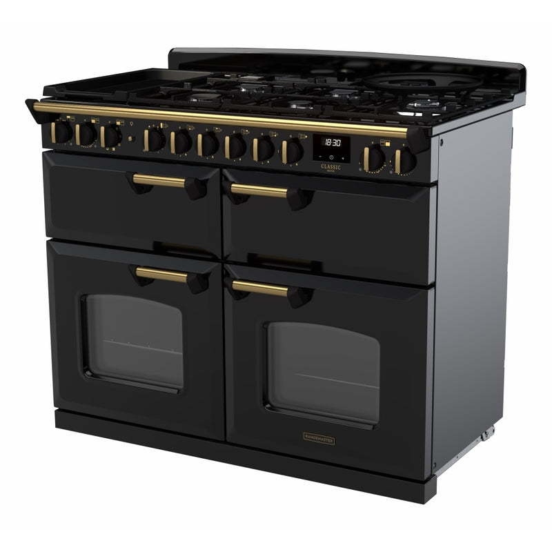 Rangemaster CLDLB110DFPCBL/AB1 - Black Dual Fuel Range Cooker - 7 Cooking Zones - A Rated