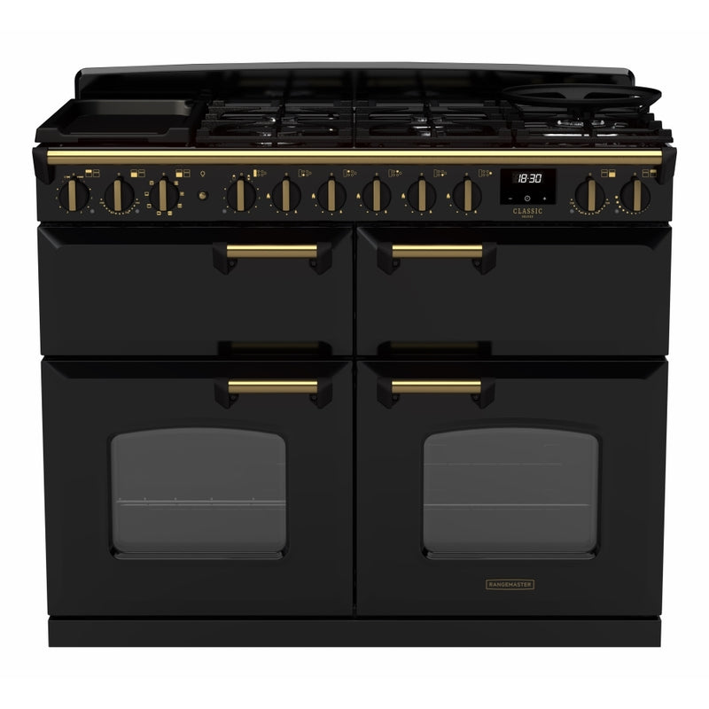Rangemaster CLDLB110DFPCBL/AB1 - Black Dual Fuel Range Cooker - 7 Cooking Zones - A Rated