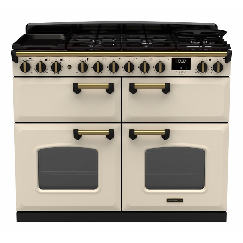Rangemaster CLDLB110DFPPCR/AB1 - Cream 110cm Dual Fuel Range Cooker - Classic Deluxe