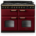 Rangemaster Classic Deluxe - Bordeaux/Antique Brass 110cm Dual Fuel Range Cooker - 109L Capacity - A Energy Rating
