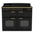 Rangemaster CLDLB110EIPCBL/AB1 - Charcoal Black/Antique Brass 110cm Range Cooker - 5 Induction Zones - A Energy