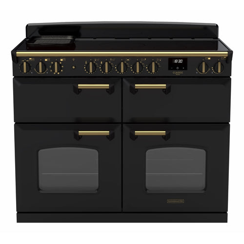 Rangemaster CLDLB110EIPCBL/AB1 - Charcoal Black/Antique Brass 110cm Range Cooker - 5 Induction Zones - A Energy