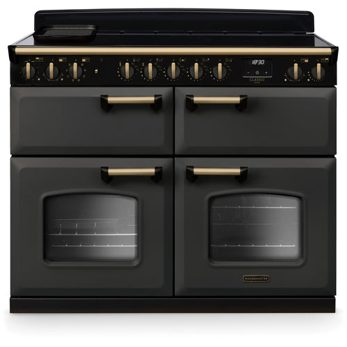 Rangemaster CLDLB110EIPSLT/AB1 - Slate/Antique Brass Range Cooker - 110cm Induction - A Energy
