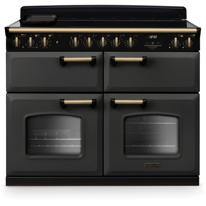Rangemaster CLDLB110EIPSLT/AB1 - Slate/Antique Brass Range Cooker - 110cm Induction - A Energy