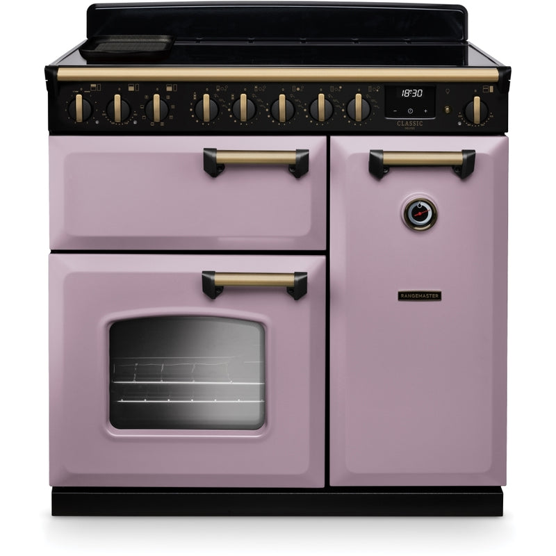 Rangemaster CLDL90EIPHTH/AB1 - Heather/Antique Brass 90cm Range Cooker - Induction - A Energy Rating