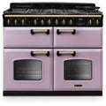 Rangemaster CLDLB110DFPHTH/AB1 Classic Deluxe - Heather/Antique Brass 110cm Range Cooker - Dual Fuel - A Rated