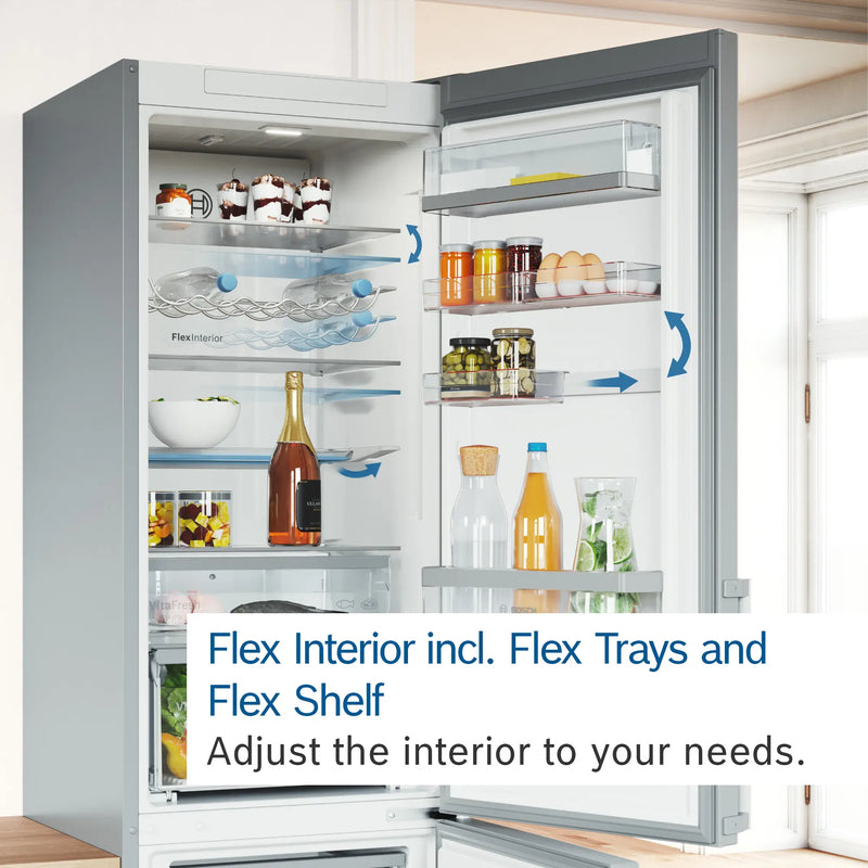 Bosch Series 6 KGN39AWCTG - White Freestanding 70/30 Frost Free Fridge Freezer - C energy