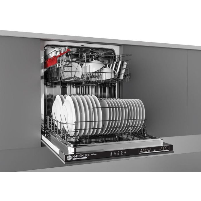 Hoover HRIN 2L360PB-80 - Black Integrated Dishwasher - E energy - Display