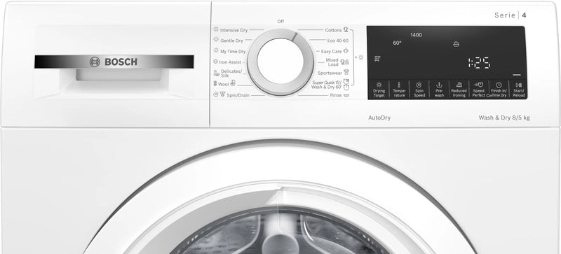 Bosch Series 4 WNA134U8GB - White 8KG/5KG Washer Dryer - 1400 RPM - C/E energy