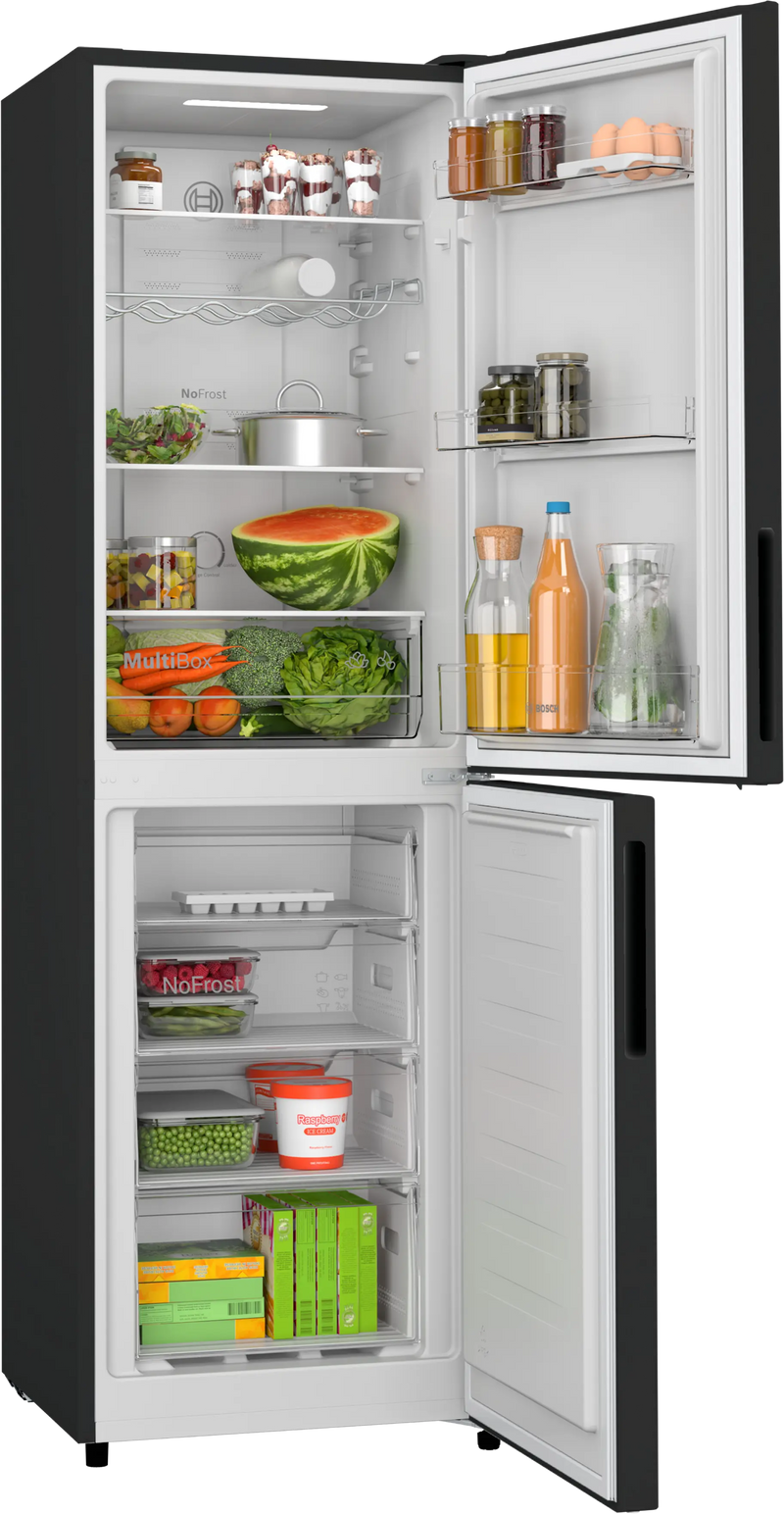 Bosch Series 2 KGN27NBEAG - Black Freestanding 50/50 Frost Free Fridge Freezer - E energy