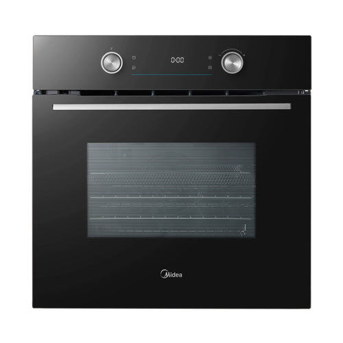 Midea MBO65P90E3-BK - Black 71L Built-in Single Oven - Pyrolytic Cleaning - A+ Energy