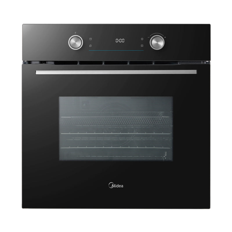 Midea MBO65P90E3-BK - Black 71L Built-in Single Oven - Pyrolytic Cleaning - A+ Energy