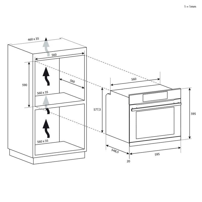 Candy FIDC N605  Single Oven - A+ rated