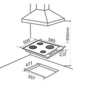 Montpellier SP601X - Stainless Steel Solid Plate Hobs - 4 Zones - 6000W Total Power