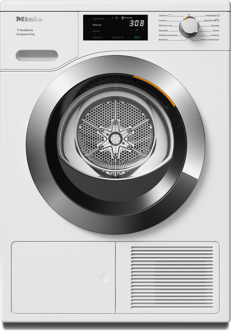 Miele TEH785WP - Lotus White 9KG Heat Pump Tumble Dryer - A+++ Energy