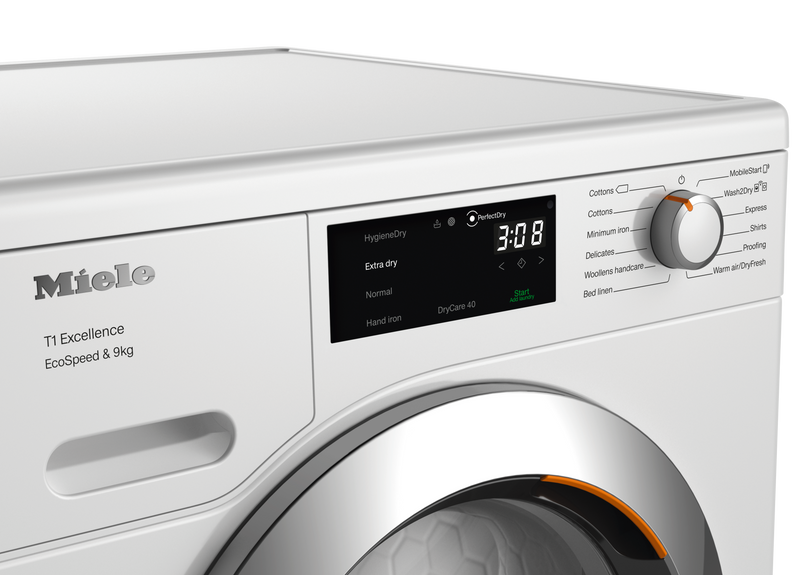 Miele TEH785WP - Lotus White 9KG Heat Pump Tumble Dryer - A+++ Energy