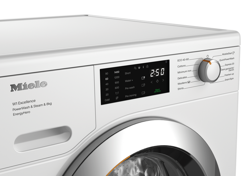 Miele WEE385 WCS PWash&Steam&8kg - Lotus White 8KG Washing Machine - 1400 RPM - A Energy