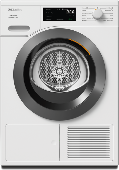 Miele TEC645WP - Lotus White 8KG Heat Pump Tumble Dryer - A+++ Energy