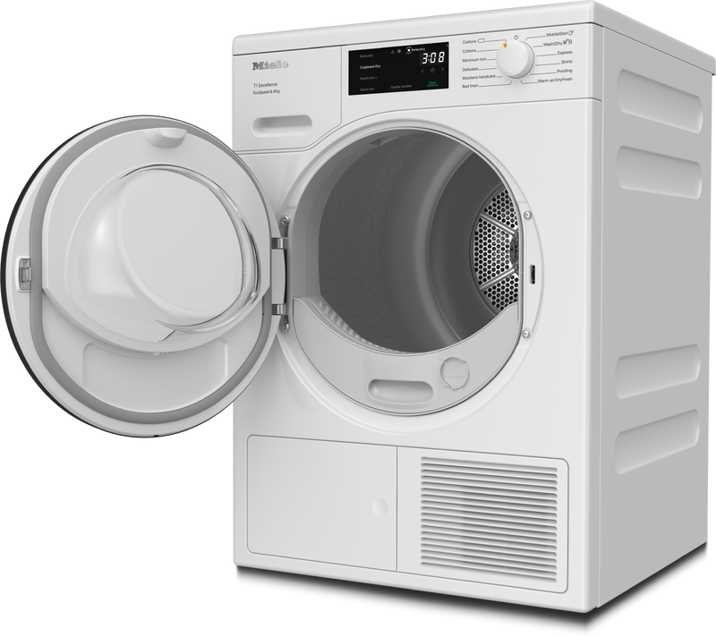 Miele TEC645WP - Lotus White 8KG Heat Pump Tumble Dryer - A+++ Energy
