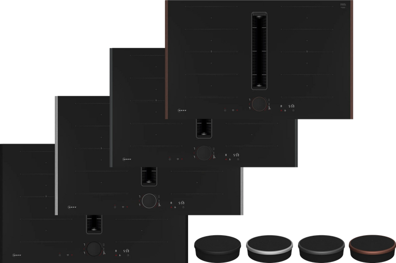NEFF V68YYX4C0 Induction Hob with Integrated Ventilation - 80cm Flex Design - 4 Zones - B Energy