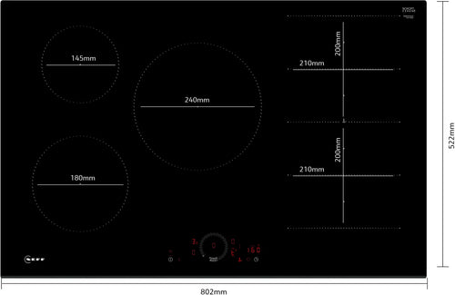 Neff T68FHV4L0 - Black 5 Zone Induction Hob