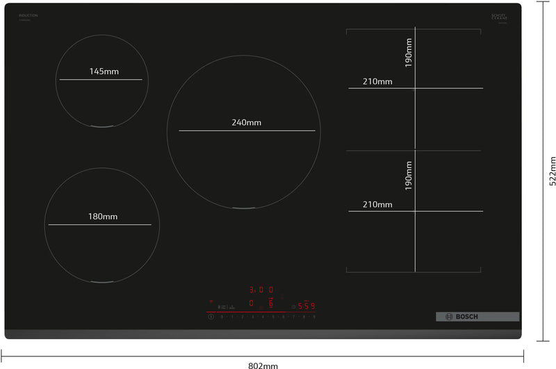 Bosch Series 6 PVW831HB1E - Black 5 Zone Induction Hob