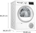 Bosch Series 4 WTH85223GB - White 8KG Heat Pump Condenser Dryer - A++ energy