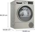 Bosch Series 6 WQG245S9GB - Silver 9KG Heat Pump Condenser Dryer, - A++ energy