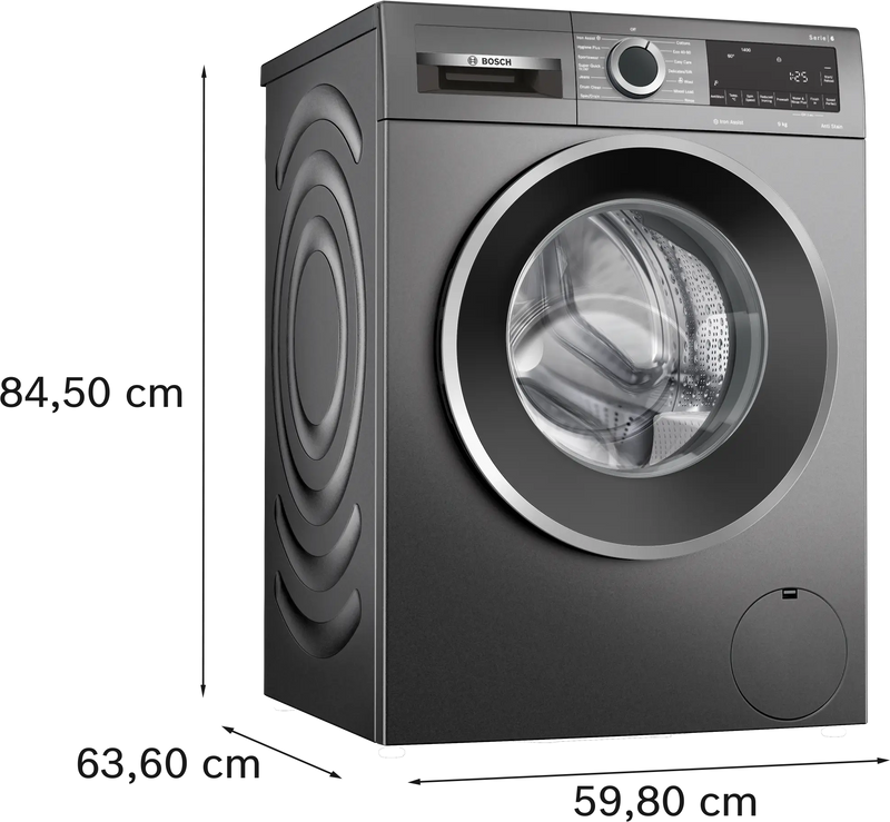 Bosch Series 6 WGG244ZCGB - Graphite Freestanding 9KG Washing Machine - 1400 RPM - A energy