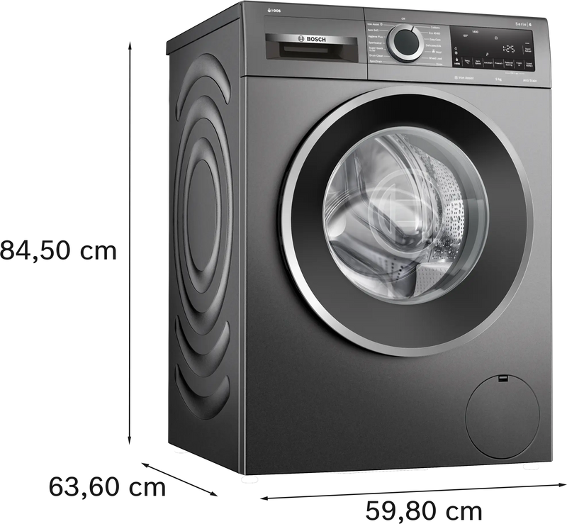 Bosch Series 6 WGG244FCGB - Graphite Freestanding 9KG Washing Machine - 1400 RPM - A energy