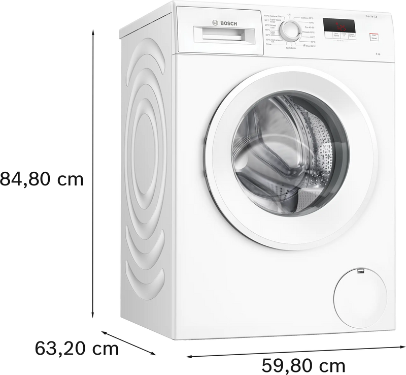 Bosch Series 2 WGE03408GB - White Freestanding 8KG Washing Machine - 1400 RPM - A energy