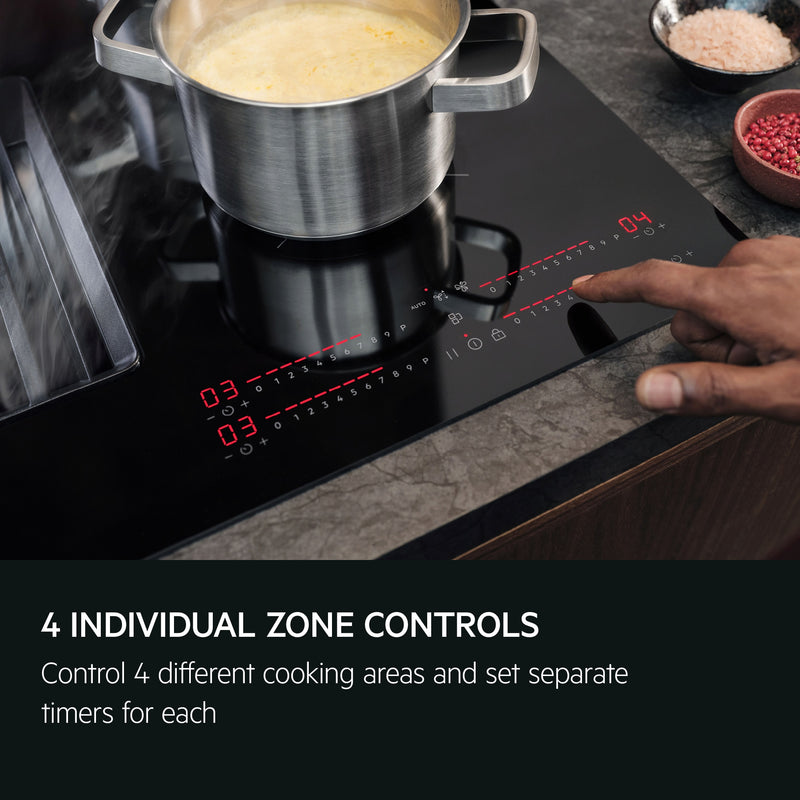AEG TH84CB03FB - Black Vented Induction Hob - 81cm - A+ Energy