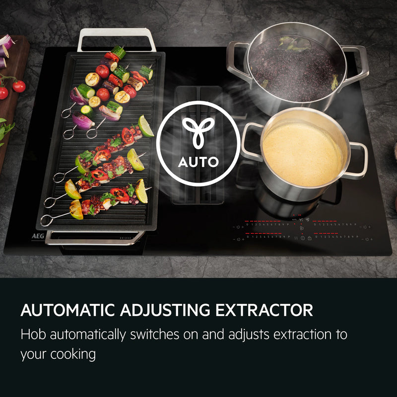 AEG TH84CB03FB - Black Vented Induction Hob - 81cm - A+ Energy