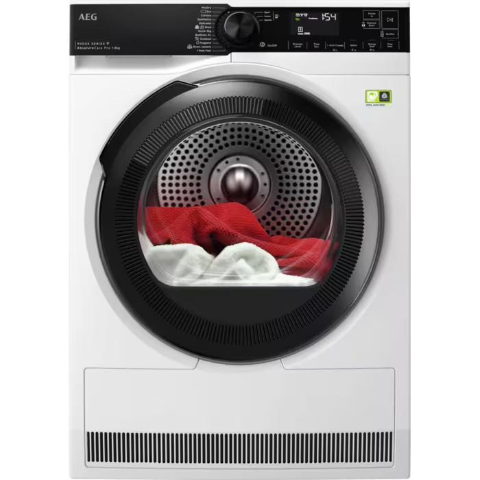 AEG TR948V4BC - White 8KG Heat Pump Tumble Dryer - Freestanding - A+++ Energy