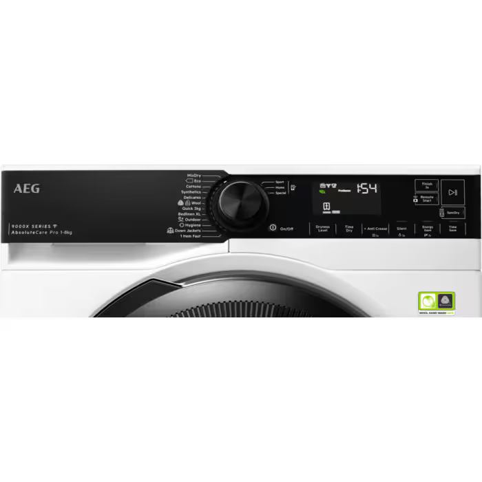 AEG TR948V4BC - White 8KG Heat Pump Tumble Dryer - Freestanding - A+++ Energy