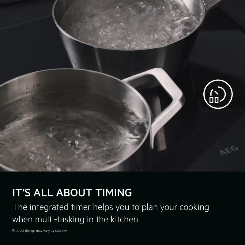 AEG TO84IA00FB - Black 78cm Induction Hob - 4 Zones with Hob2Hood