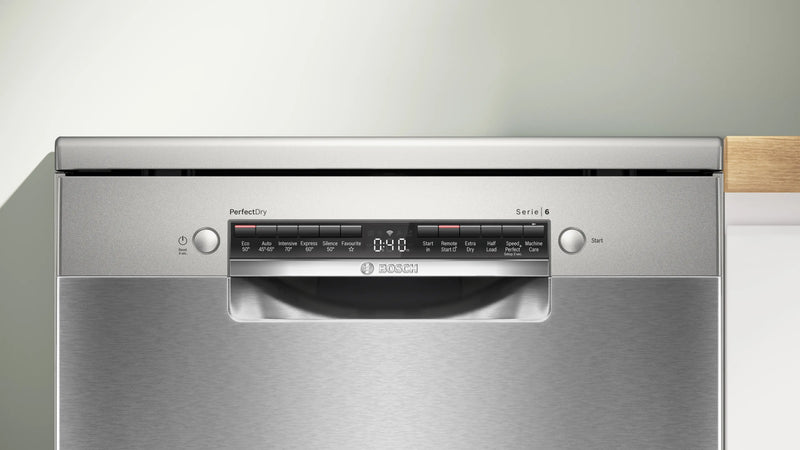 Bosch Series 6 SMS6ZCI10G - Silver Freestanding Dishwasher - B energy