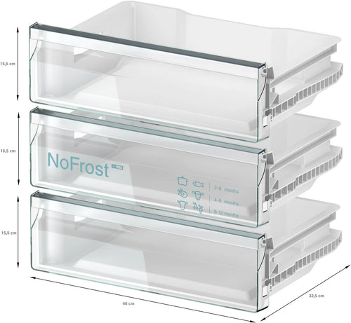 Bosch Series 4 GUN21VFE0G - Built Under Frost Free Freezer with Fixed Hinge Door - E energy -Display