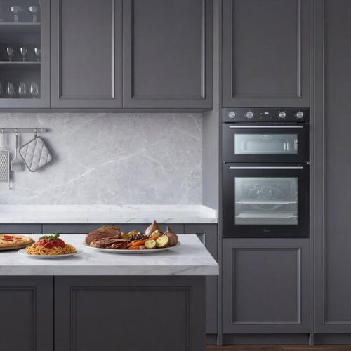 Midea MBOD70M30D0-BK - Black Built-In Double Oven - 110L - A Energy