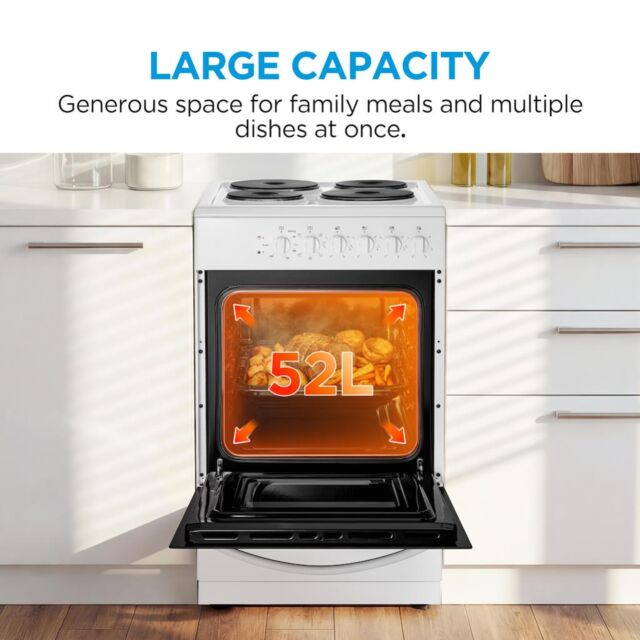Midea MFO20DME4H109-WH - White 50cm Freestanding Electric Cooker - Sealed Plates - A Energy
